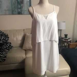 Bar III slip dress in white.
